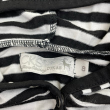 Load image into Gallery viewer, Girls CKS, striped hooded t-shirt / top, GUC, size 8,  