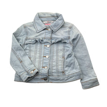 Load image into Gallery viewer, Girls Target, stretch knit denim jacket, unicorns, GUC, size 3,  