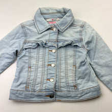 Load image into Gallery viewer, Girls Target, stretch knit denim jacket, unicorns, GUC, size 3,  