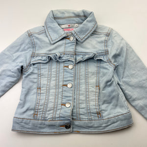 Girls Target, stretch knit denim jacket, unicorns, GUC, size 3,  