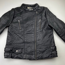 Load image into Gallery viewer, Girls Zara, black faux leather jacket, EUC, size 13-14,  