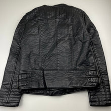 Load image into Gallery viewer, Girls Zara, black faux leather jacket, EUC, size 13-14,  