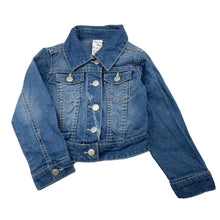 Load image into Gallery viewer, Girls H&amp;T, blue stretch denim jacket, FUC, size 4,  