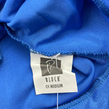 Load image into Gallery viewer, Girls BLOCH, blue cross-over dance top, Sz: Child M, NEW, size 6-8,  