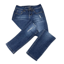 Load image into Gallery viewer, Girls YMI girl, distressed stretch denim jeans, Inside leg: 56cm, W: 28cm across unstretched, GUC, size 8,  