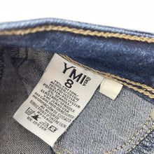 Load image into Gallery viewer, Girls YMI girl, distressed stretch denim jeans, Inside leg: 56cm, W: 28cm across unstretched, GUC, size 8,  