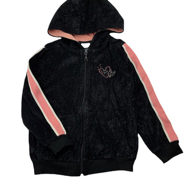 Girls LC Waikiki, velour zip hoodie sweater, GUC, size 6-7,  