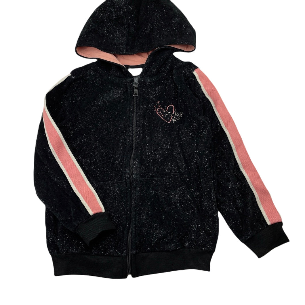 Girls LC Waikiki, velour zip hoodie sweater, GUC, size 6-7,  