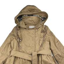 Load image into Gallery viewer, Girls Huang Le Xiong Di, lined lightweight hooded jacket / coat, L: 54cm, armpit to armpit: 33cm, shoulder to cuff: 42cm, EUC, size 6-8,  
