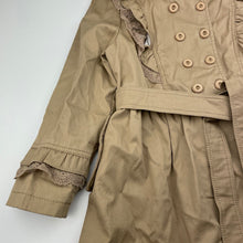 Load image into Gallery viewer, Girls Huang Le Xiong Di, lined lightweight hooded jacket / coat, L: 54cm, armpit to armpit: 33cm, shoulder to cuff: 42cm, EUC, size 6-8,  