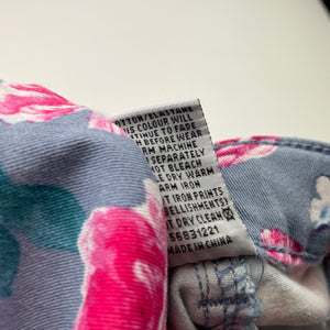 Girls Target, floral stretch cotton pants, adjustable, Inside leg: 69cm, light marks, FUC, size 14,  