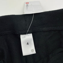 Load image into Gallery viewer, Girls Target, black fleece lined track pants, Inside leg: 42.5cm, NEW, size 4,  