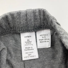 Load image into Gallery viewer, unisex Carters, grey cotton casual pants, elasticated, Inside leg: 39cm, EUC, size 4,  