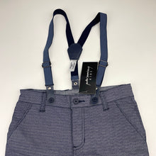 Load image into Gallery viewer, Boys Peter Morrissey, stretch cotton pants, adjustable, braces, Inside leg: 46cm, NEW, size 4,  