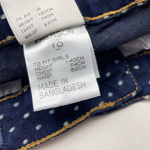 Load image into Gallery viewer, Girls Emerson, dark stretch denim jeans, adjustable, Inside leg: 63cm, EUC, size 10,  