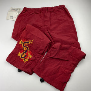 unisex Kids World, vintage lightweight casual pants, elasticated, Inside leg: 46cm, NEW, size 6,  
