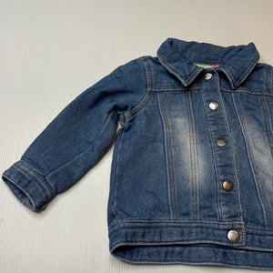 Girls Hippo + Friends, blue knit denim jacket, poppers, GUC, size 1,  