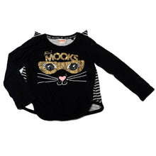 Load image into Gallery viewer, Girls Mooks, cotton long sleeve top, cat, FUC, size 4,  