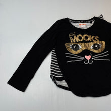 Load image into Gallery viewer, Girls Mooks, cotton long sleeve top, cat, FUC, size 4,  