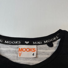 Load image into Gallery viewer, Girls Mooks, cotton long sleeve top, cat, FUC, size 4,  