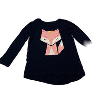 Load image into Gallery viewer, Girls Cotton On, navy cotton long sleeve top, fox, GUC, size 4,  
