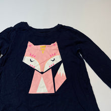 Load image into Gallery viewer, Girls Cotton On, navy cotton long sleeve top, fox, GUC, size 4,  