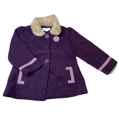 Girls Pumpkin Patch, lined purple jacket / coat, L: 40cm, GUC, size 3,  