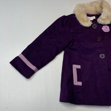 Load image into Gallery viewer, Girls Pumpkin Patch, lined purple jacket / coat, L: 40cm, GUC, size 3,  