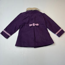 Load image into Gallery viewer, Girls Pumpkin Patch, lined purple jacket / coat, L: 40cm, GUC, size 3,  