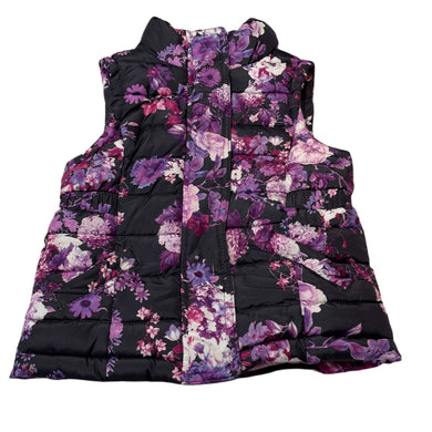 Girls Fun Spirit, fleece lined floral puffer vest / jacket, GUC, size 3,  