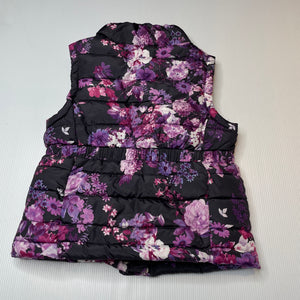 Girls Fun Spirit, fleece lined floral puffer vest / jacket, GUC, size 3,  