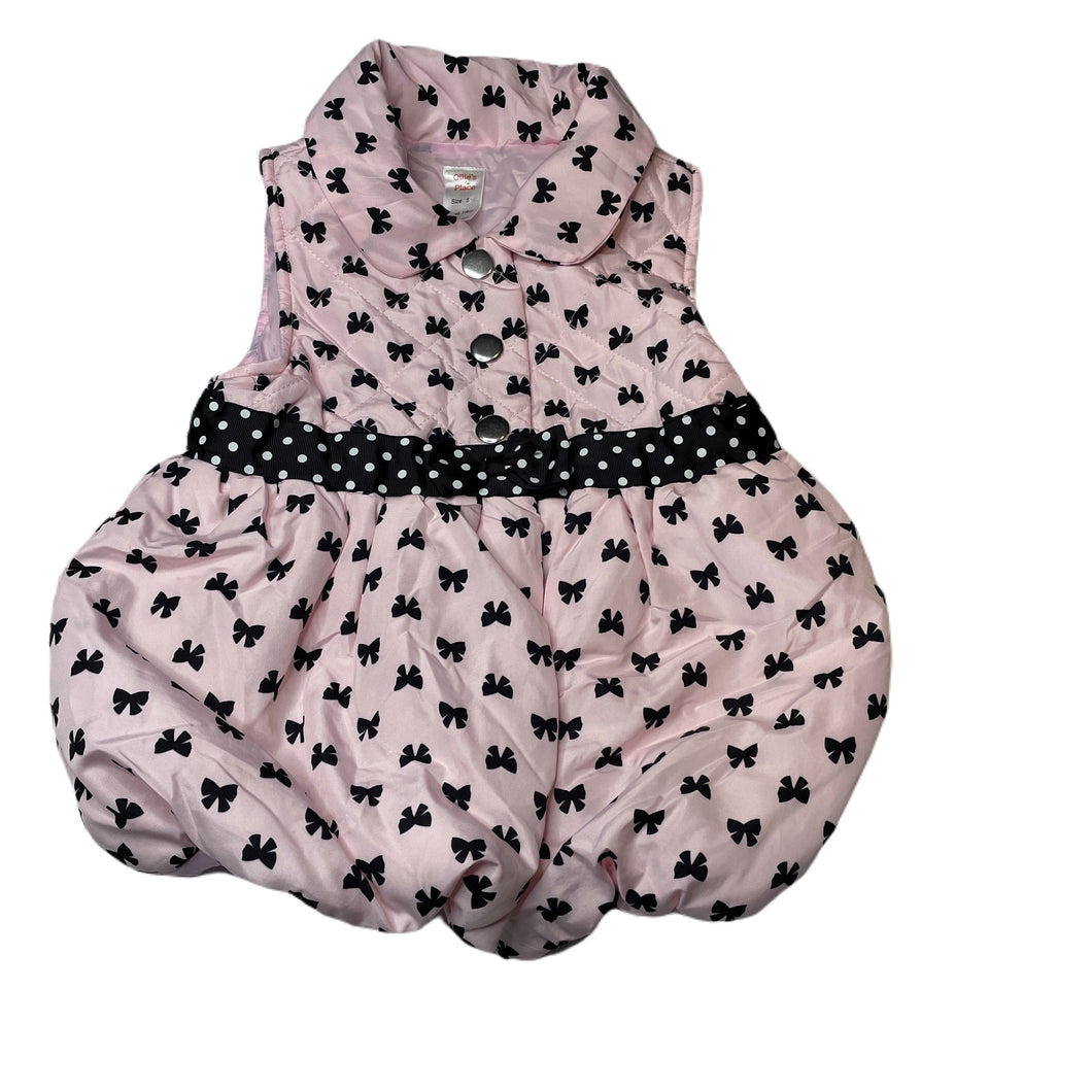 Girls Ollies Place, pink & black vest / sleeveless jacket, EUC, size 5,  
