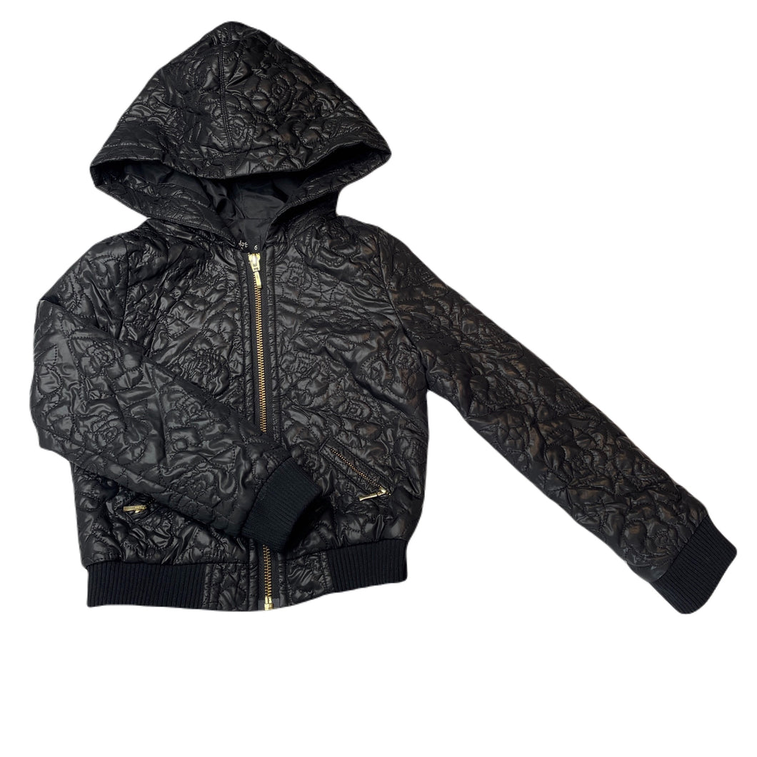 Girls Bardot Junior, embroidered lightweight hooded jacket, EUC, size 6,  