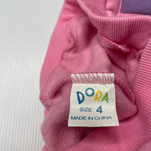 Load image into Gallery viewer, Girls DORA, fleece lined track pants, elasticated, Inside leg: 39cm, EUC, size 4,  