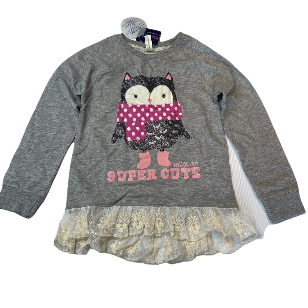 Girls Wonder Kids, lace trim lightweight sweater / top, NEW, size 6,  