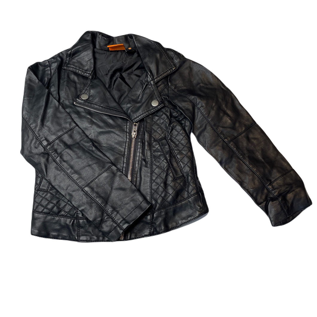 Girls Fun Spirit, black faux leather jacket, EUC, size 6,  