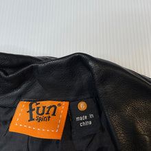 Load image into Gallery viewer, Girls Fun Spirit, black faux leather jacket, EUC, size 6,  