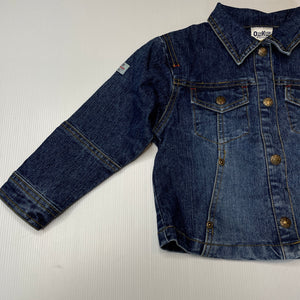 unisex Osh Kosh, vintage stretch denim jacket, poppers, GUC, size 3,  