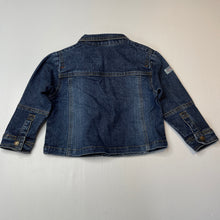 Load image into Gallery viewer, unisex Osh Kosh, vintage stretch denim jacket, poppers, GUC, size 3,  