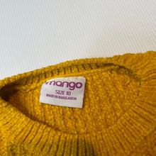 Load image into Gallery viewer, Girls Mango, mustard chenille sweater / jumper, EUC, size 10,  
