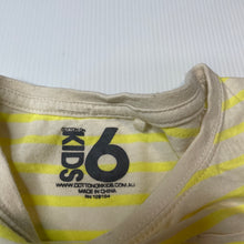 Load image into Gallery viewer, Girls Cotton On, yellow stripe cotton t-shirt / top, GUC, size 6,  