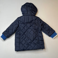 Load image into Gallery viewer, Boys ELLE, navy quilted hooded jacket / coat, EUC, size 2,  