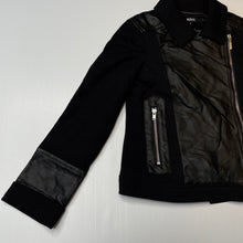 Load image into Gallery viewer, Girls DKNY, black lightweight jacket, faux leather detail, EUC, size 6,  