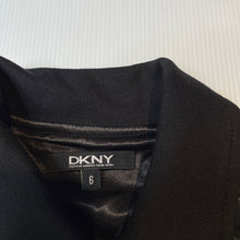 Load image into Gallery viewer, Girls DKNY, black lightweight jacket, faux leather detail, EUC, size 6,  