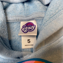 Load image into Gallery viewer, Girls My Little Pony, Rainbow Dash fleece lined hoodie sweater, GUC, size 5,  