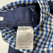 Load image into Gallery viewer, Boys Dymples, blue check overalls / dungarees, EUC, size 2,  