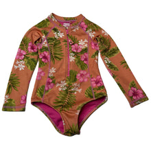 Load image into Gallery viewer, Girls Piping Hot, long sleeve swim one-piece / surfsuit, pilling, FUC, size 4,  
