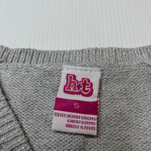 Load image into Gallery viewer, Girls H&amp;T, grey / silver knit short sleeve cardigan, FUC, size 5,  