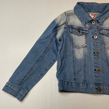 Load image into Gallery viewer, Girls Cotton On, blue stretch denim jacket, FUC, size 7,  