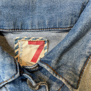 Girls Cotton On, blue stretch denim jacket, FUC, size 7,  